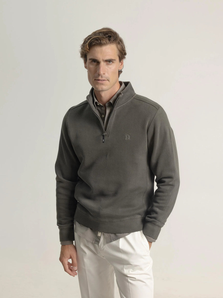 SUDADERA CUELLO CREMALLERA VERDE PUROEGO