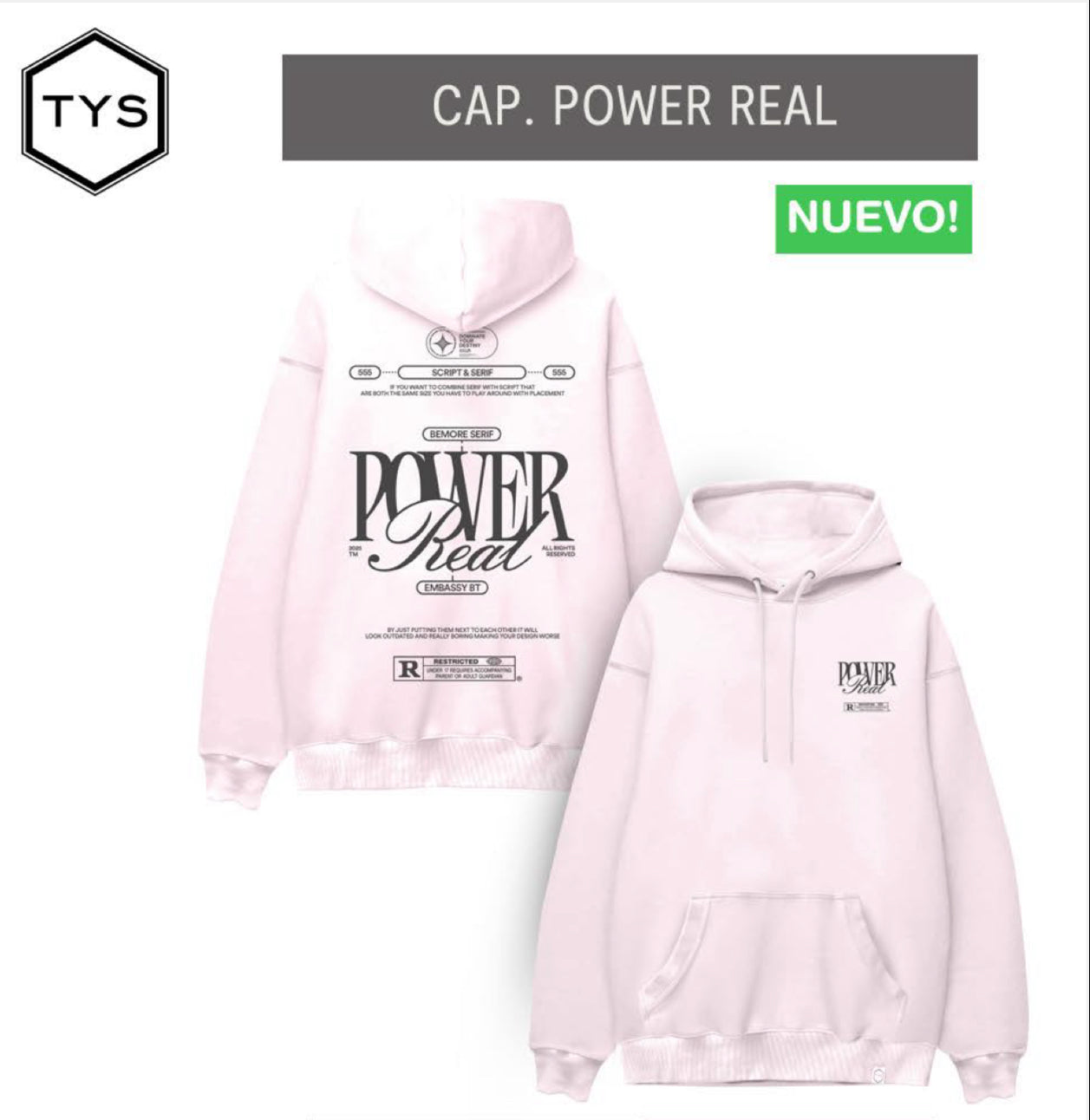 SUDADERA CAP POWER REAL TYS