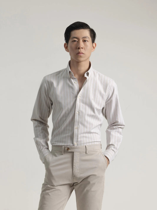 CAMISA OXFORD RAYA CUBIERTA ARENA PUROEGO