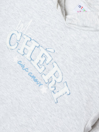 SUDADERA CON CAPUCHA GRIS ATIVO NIÑA