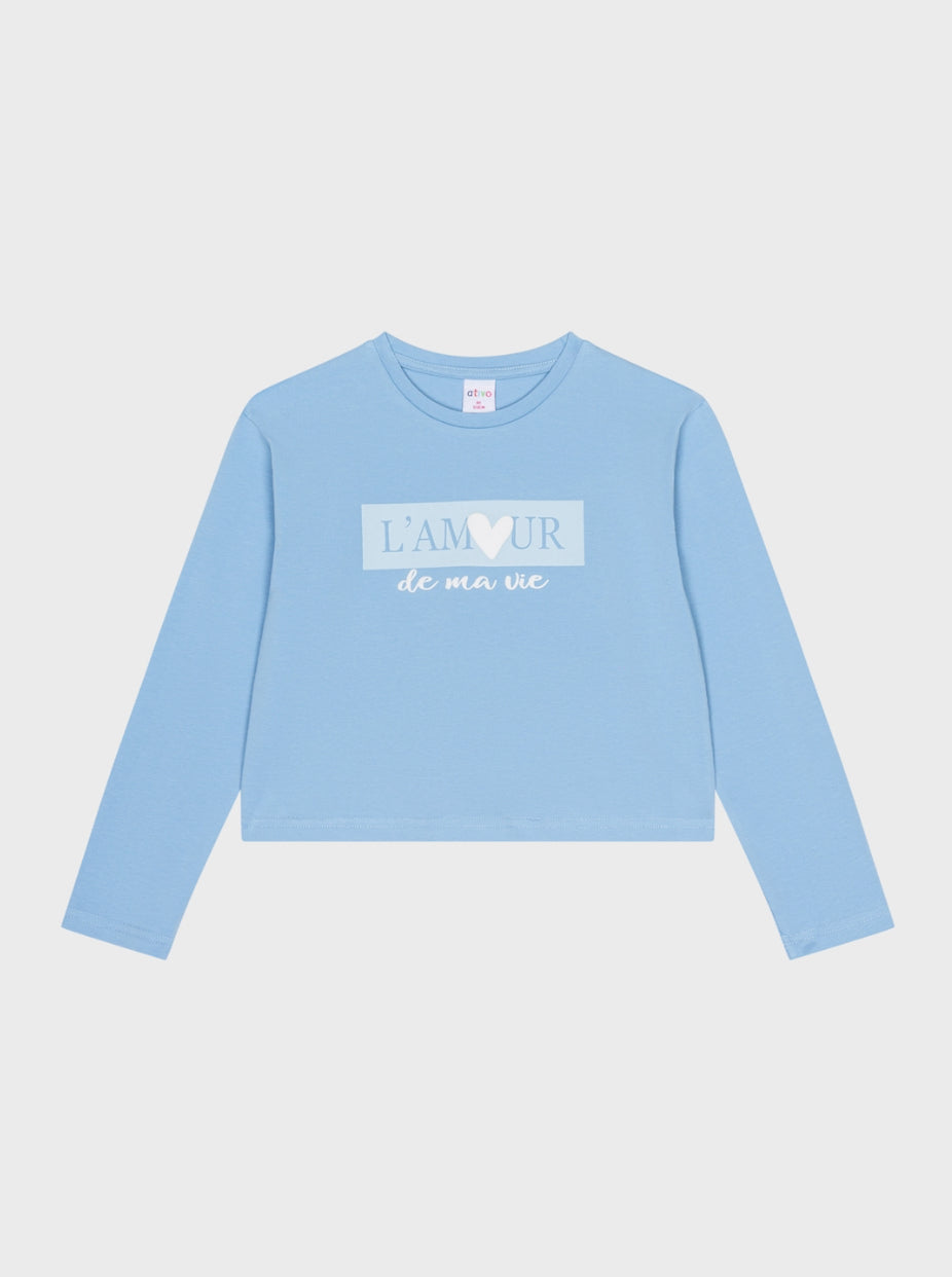 CAMISETA ESTAMPADA M/L ATIVO NIÑA
