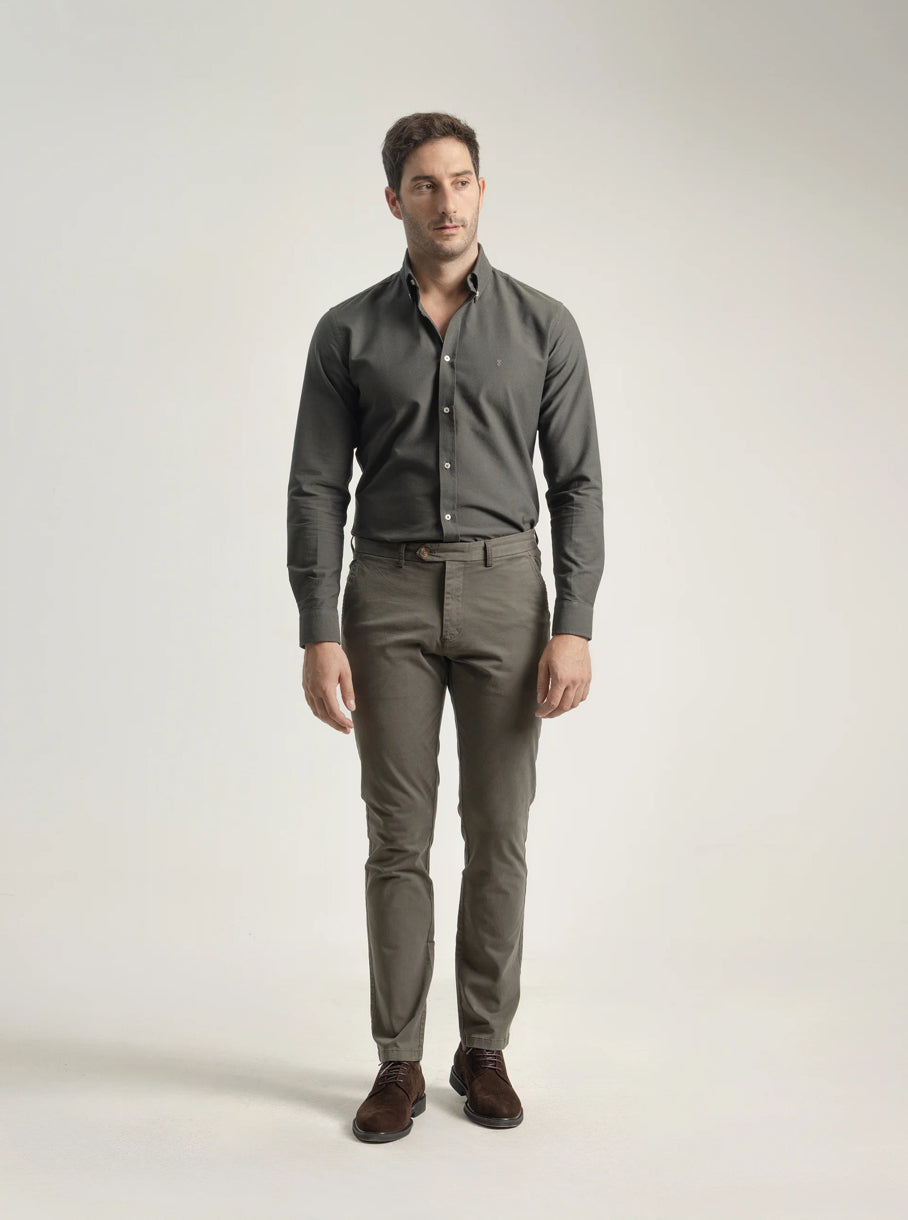 PANTALON CHINO TWILL VERDE BOSQUE PUROEGO