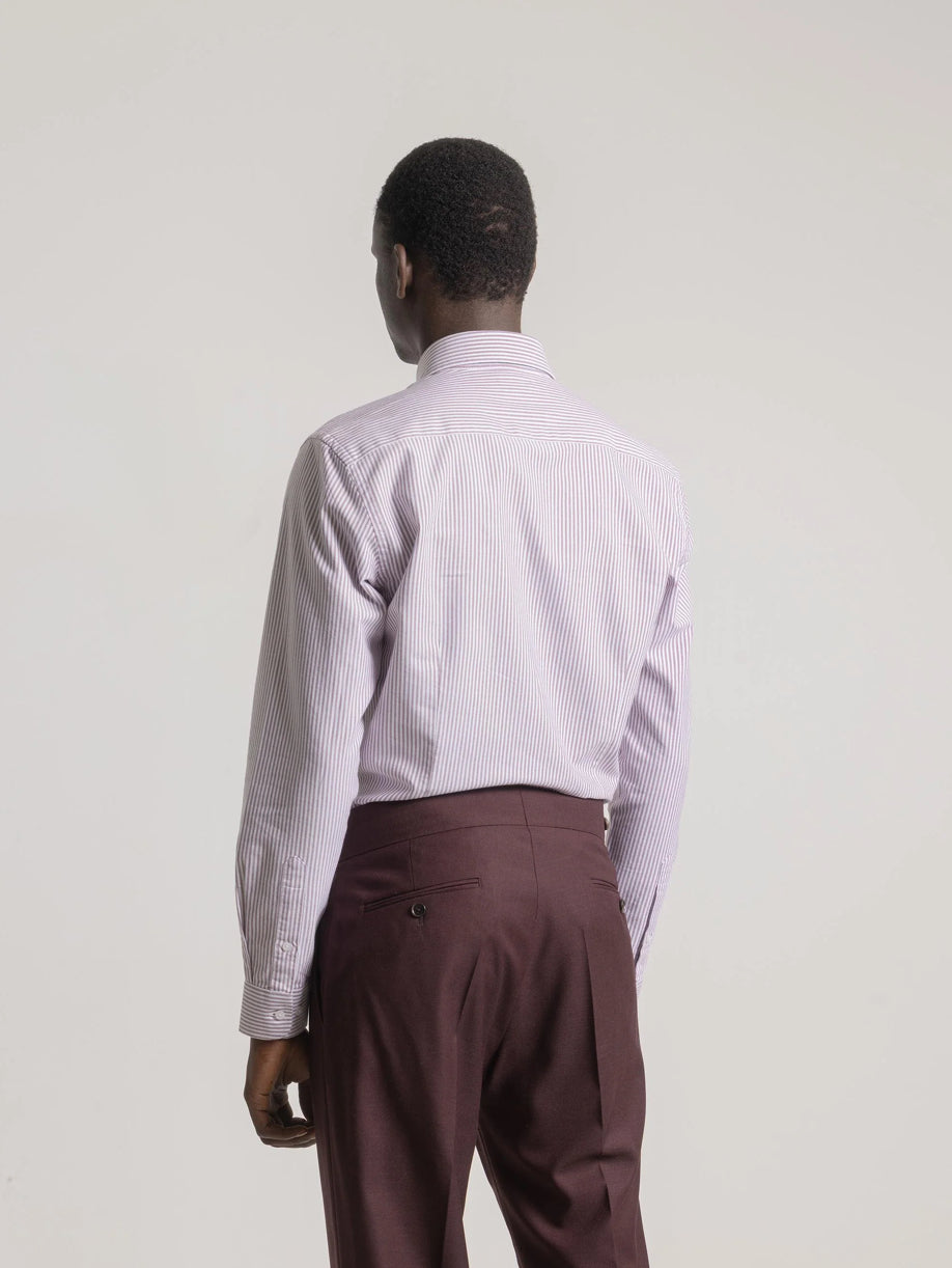 CAMISA RAYAS OXFORD BURDEOS PUROEGO
