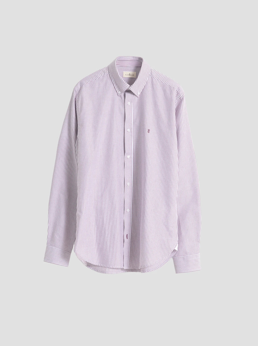 CAMISA RAYAS OXFORD BURDEOS PUROEGO