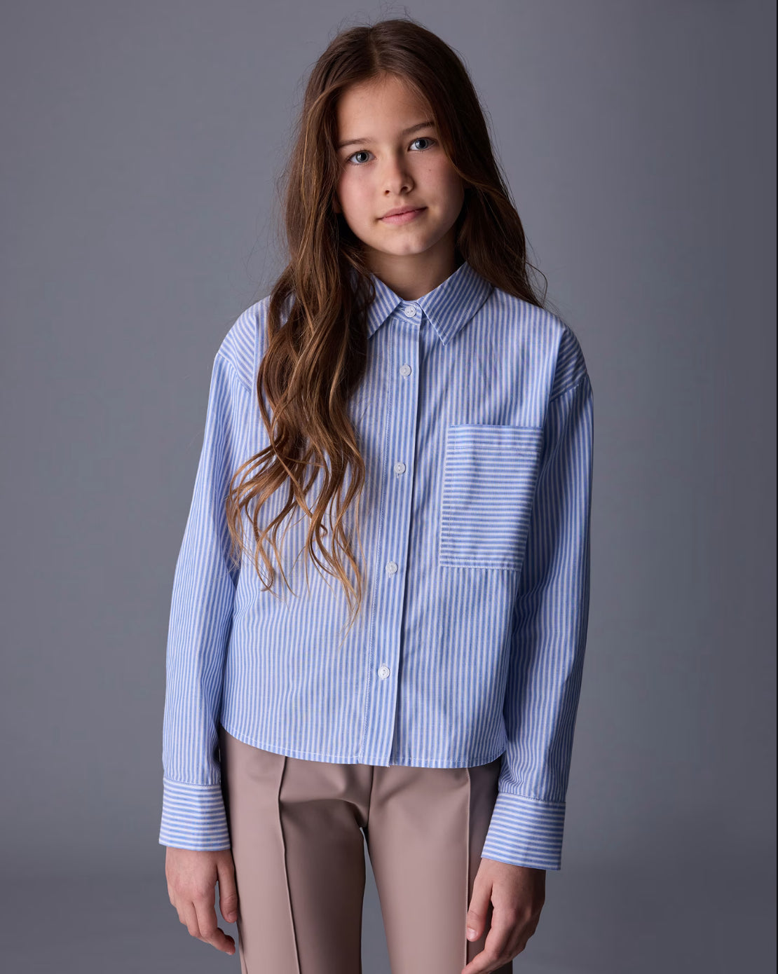 7197 BLUSA CHICA RAYAS CELESTE MAYORAL