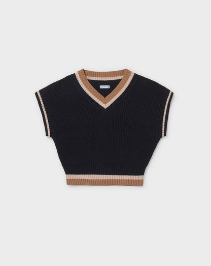 7321 CHALECO CONTRASTES CHICA NEGRO MAYORAL