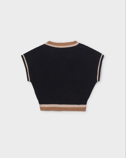 7321 CHALECO CONTRASTES CHICA NEGRO MAYORAL