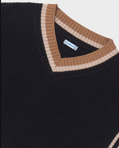 7321 CHALECO CONTRASTES CHICA NEGRO MAYORAL