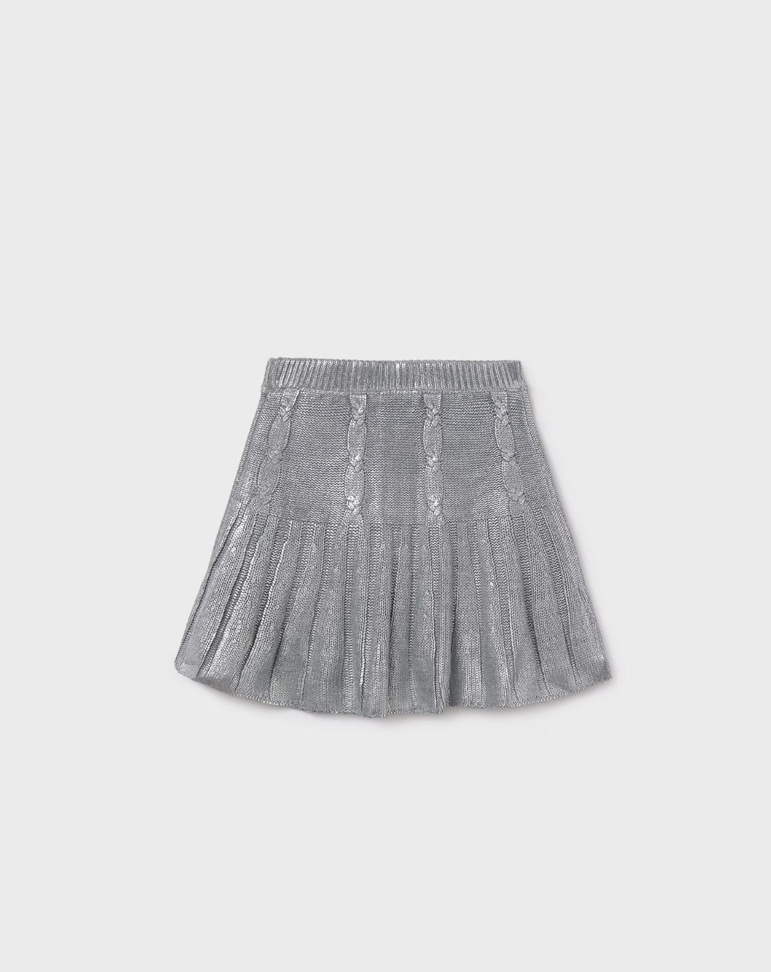 7902 FALDA TRICOT TRENZAS CHICA PLATA VIGORE MAYORAL