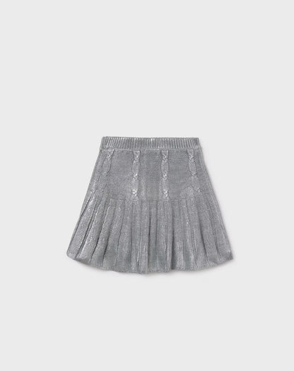 7902 FALDA TRICOT TRENZAS CHICA PLATA VIGORE MAYORAL