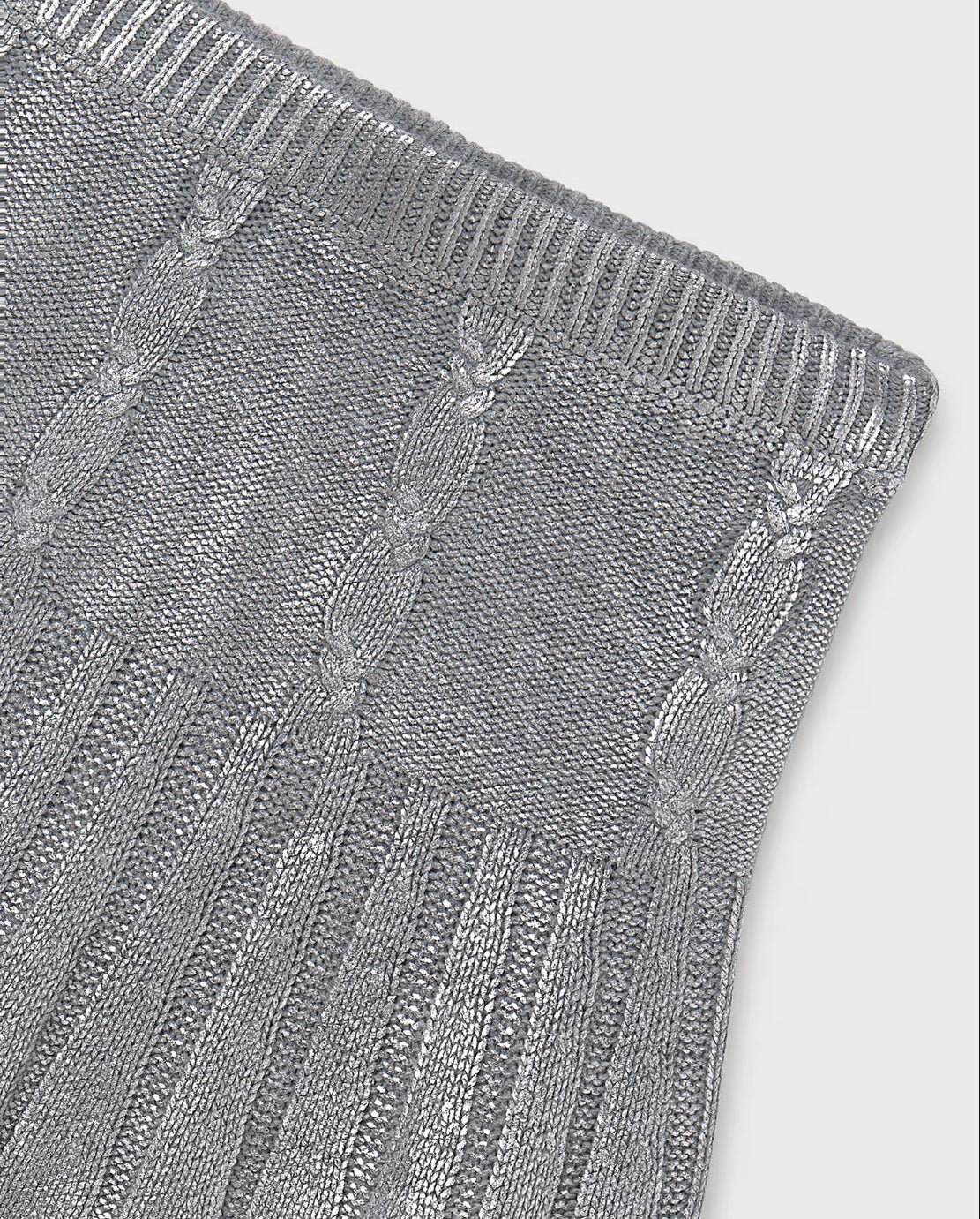 7902 FALDA TRICOT TRENZAS CHICA PLATA VIGORE MAYORAL