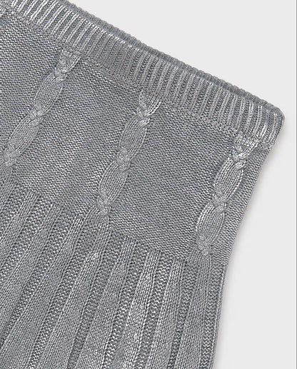 7902 FALDA TRICOT TRENZAS CHICA PLATA VIGORE MAYORAL