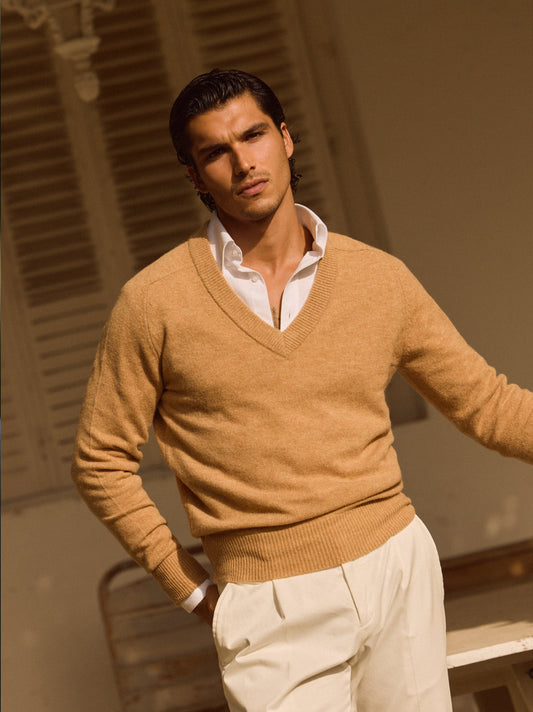 JERSEY CUELLO VINTAGE LANA CAMEL PUROEGO