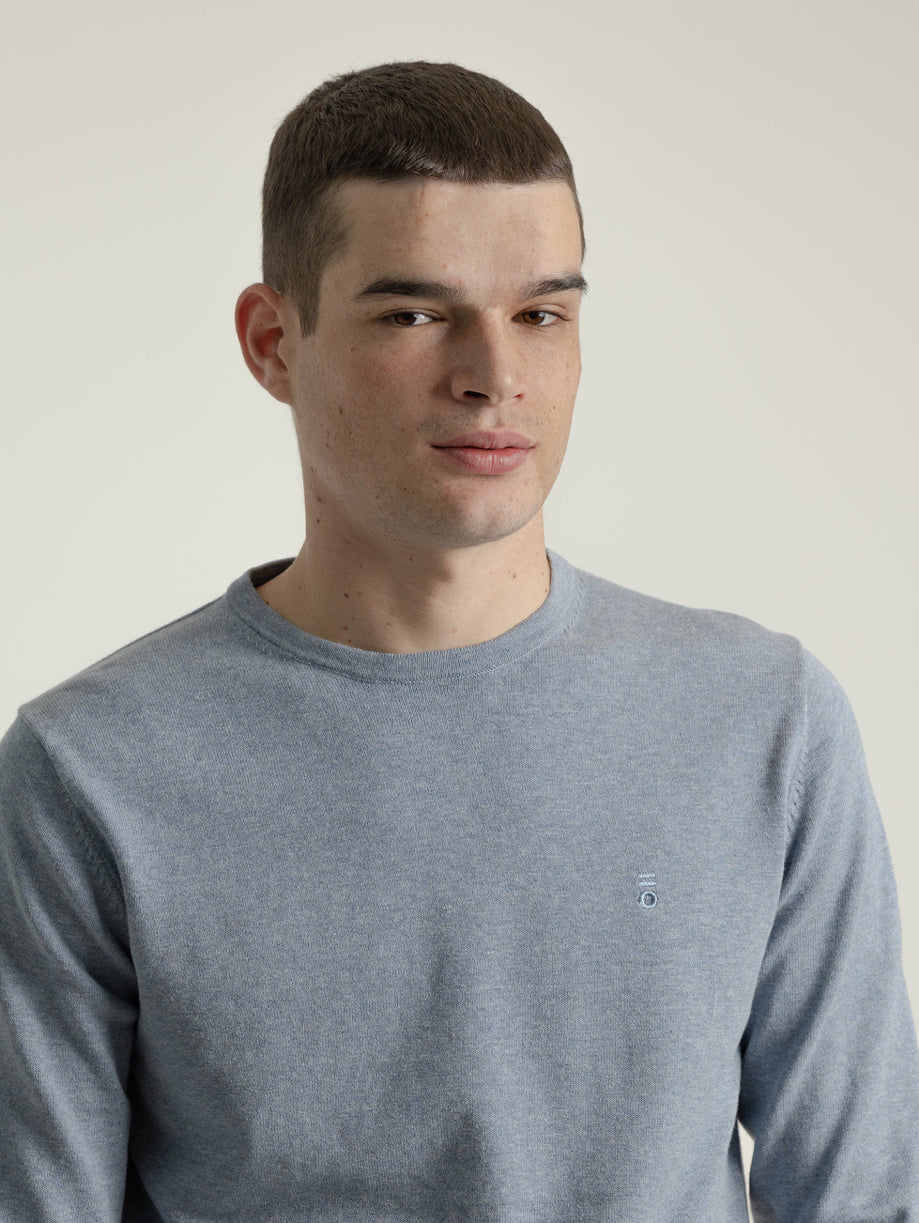 JERSEY ALGODÓN CUELLO REDONDO AZULINA PUROEGO