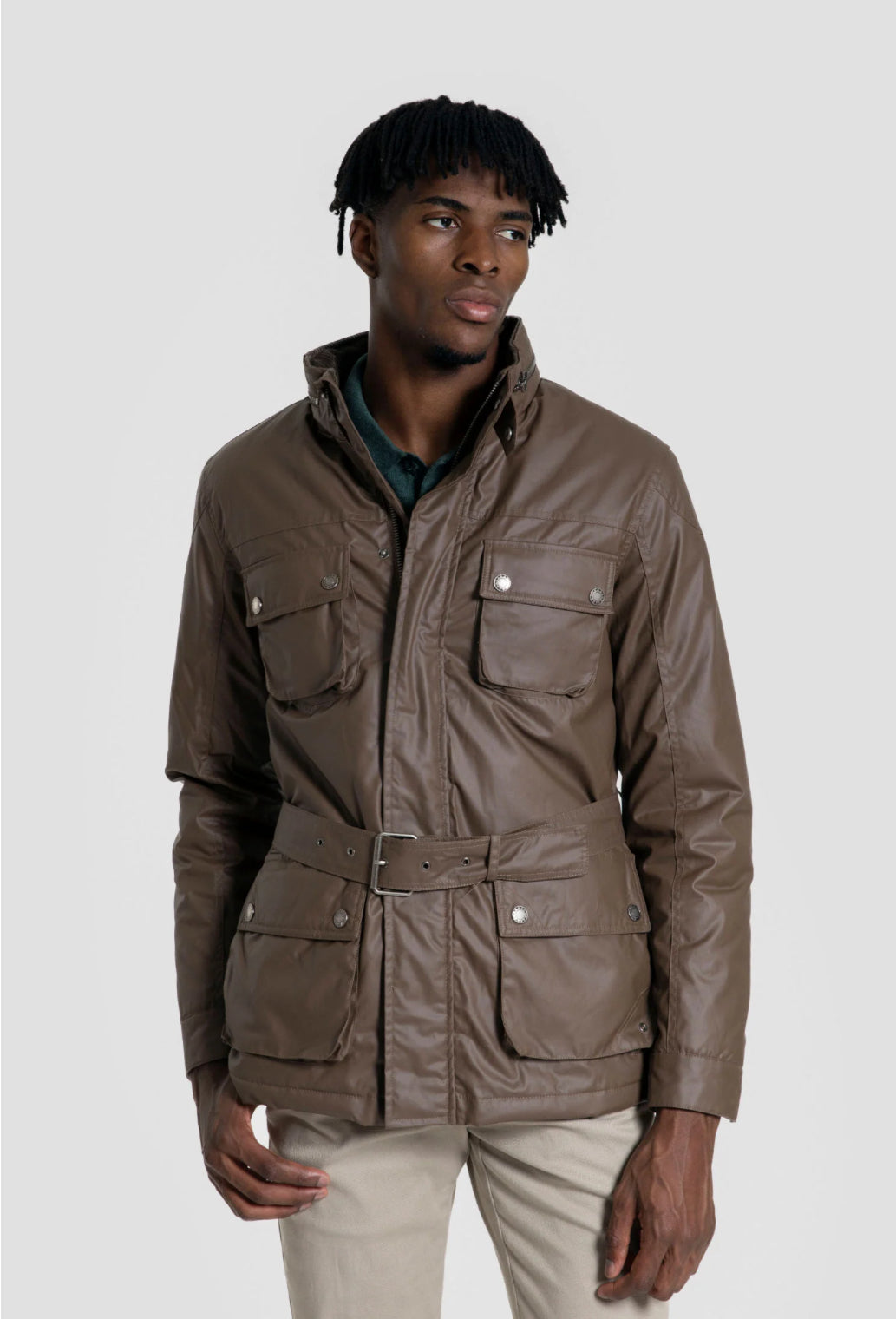 BARBOU CINTURÓN MARRÓN A LA VAQUERA