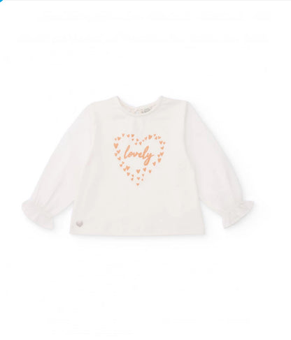 CAMISETA BLANCA ESTAMPADO CORAZONES TUC TUC