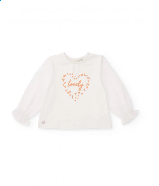 CAMISETA BLANCA ESTAMPADO CORAZONES TUC TUC