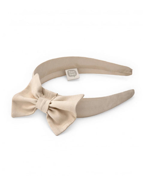 DIADEMA BEIGE CON GRAN LAZO TUC TUC