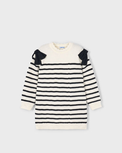 VESTIDO RAYAS LAZO NIÑA MACCHIATO MAYORAL