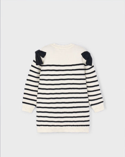 VESTIDO RAYAS LAZO NIÑA MACCHIATO MAYORAL