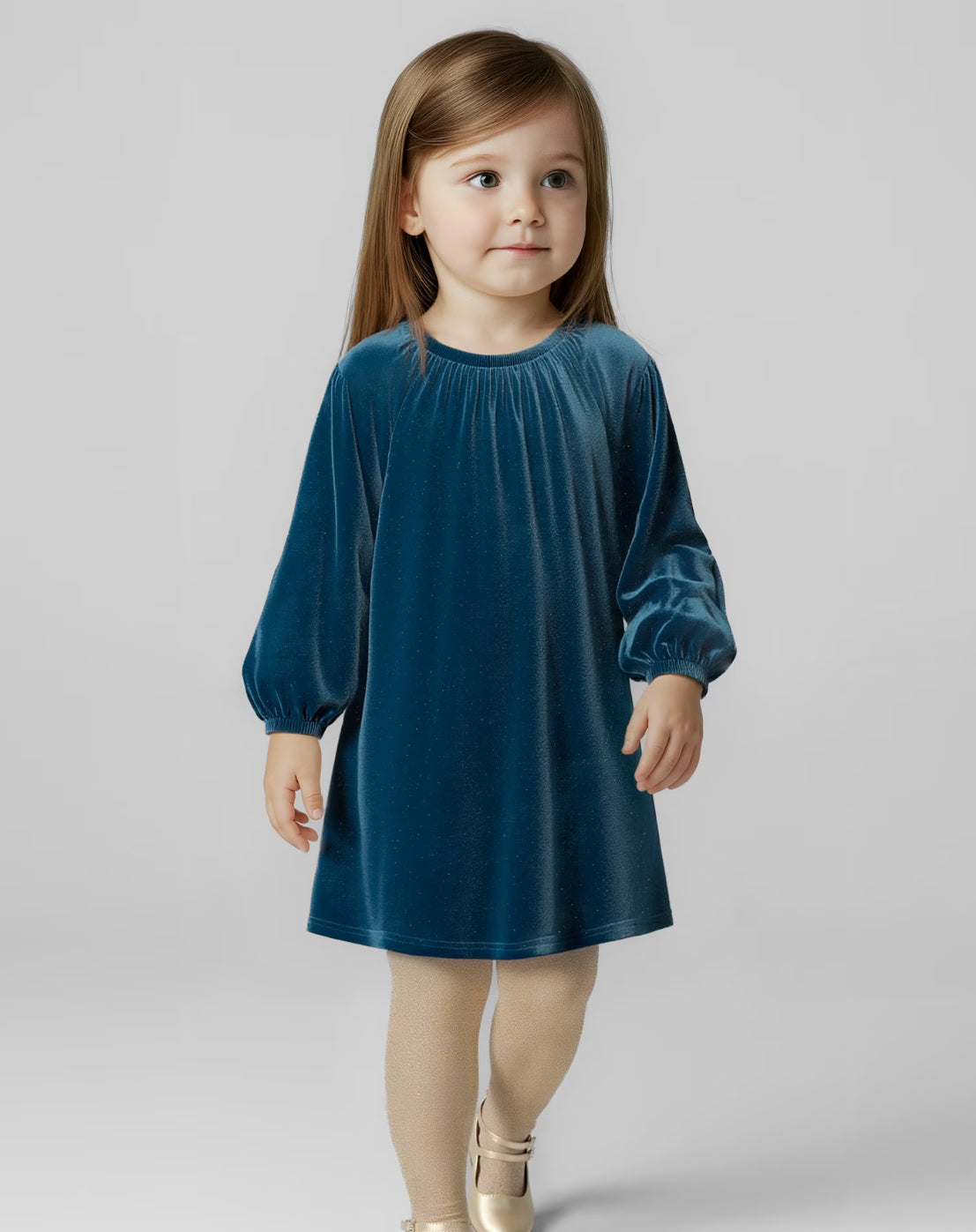 VESTIDO TERCIOPELO BRILLO NIÑA OCÉANO MAYORAL