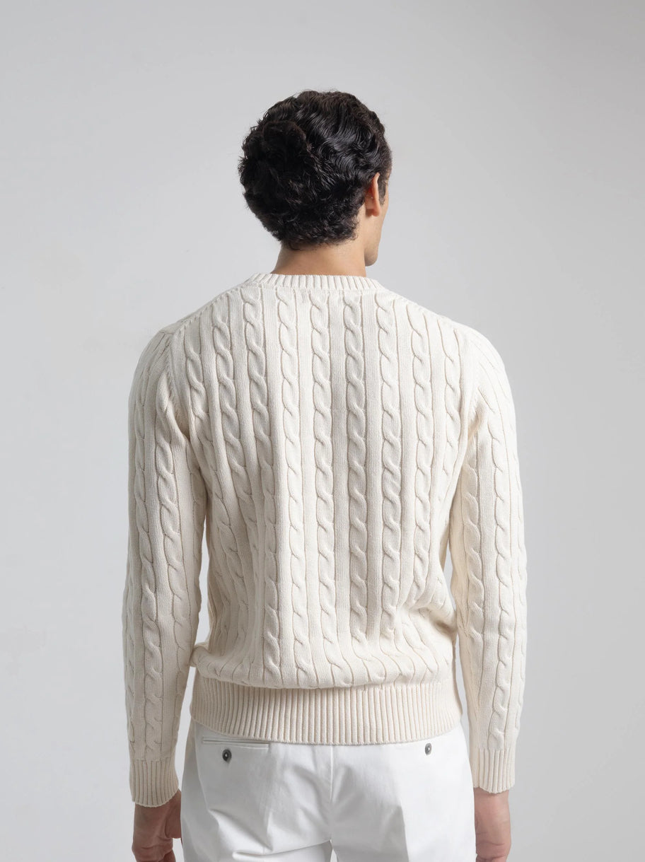 JERSEY CABLE KNIT MARFIL PUROEGO