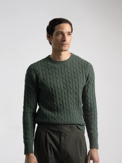 JERSEY CABLE KNIT VERDE OSCURO PUROEGO