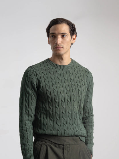 JERSEY CABLE KNIT VERDE OSCURO PUROEGO
