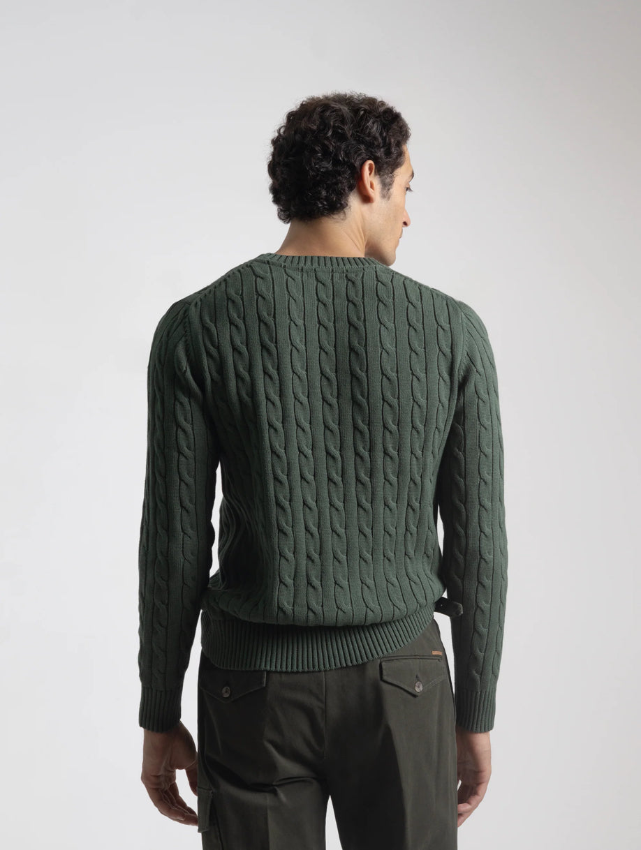 JERSEY CABLE KNIT VERDE OSCURO PUROEGO