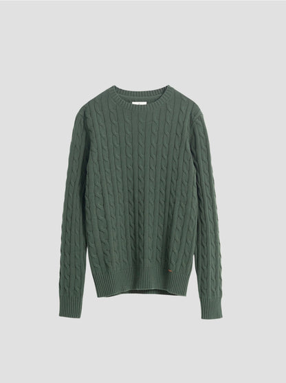 JERSEY CABLE KNIT VERDE OSCURO PUROEGO