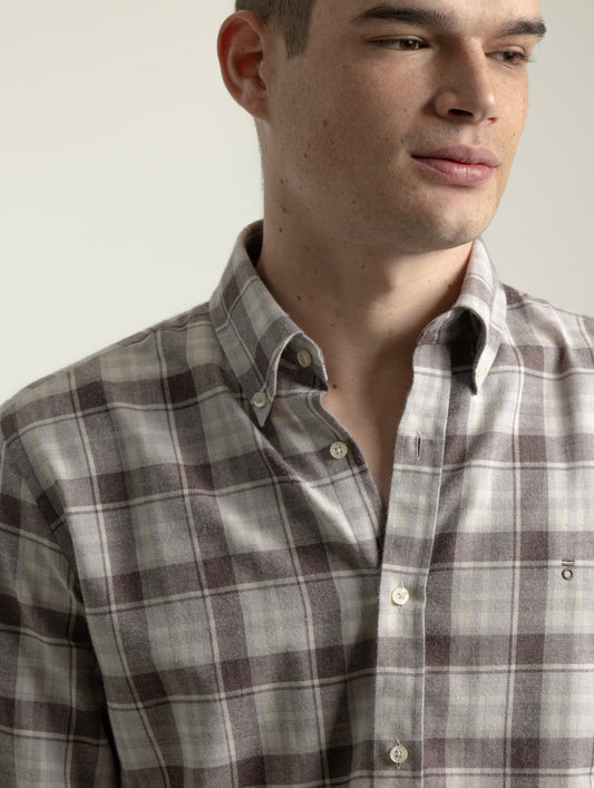 CAMISA CUADRO TARTÁN MARRÓN PUROEGO