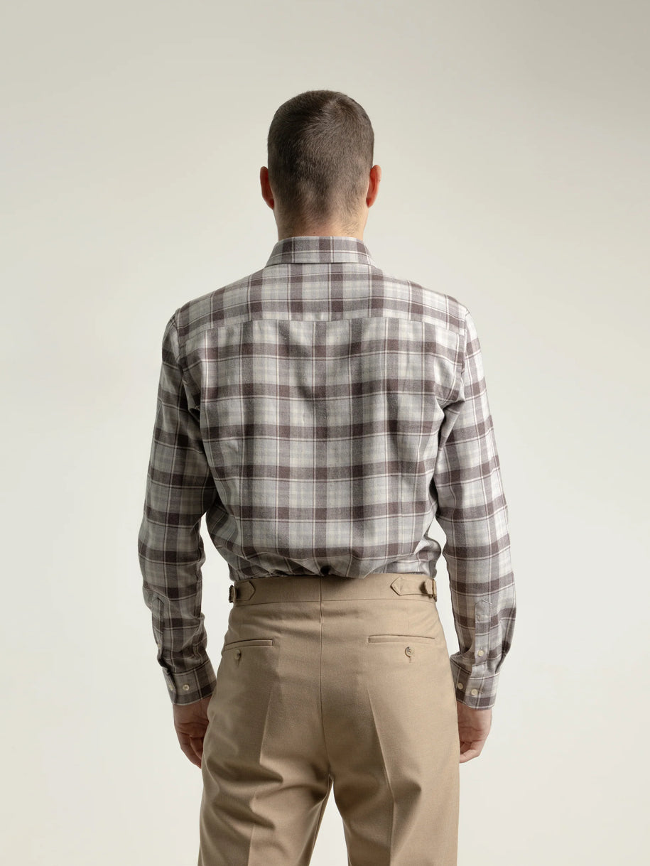 CAMISA CUADRO TARTÁN MARRÓN PUROEGO