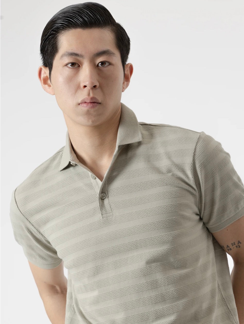 POLO DOBBY VERDE LIQUEN PUROEGO