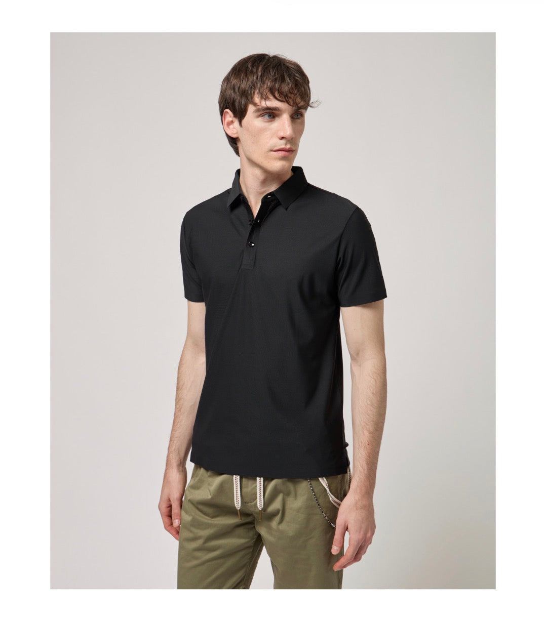 POLO SÚPER ELÁSTICO NEGRO GIANNI LUPO