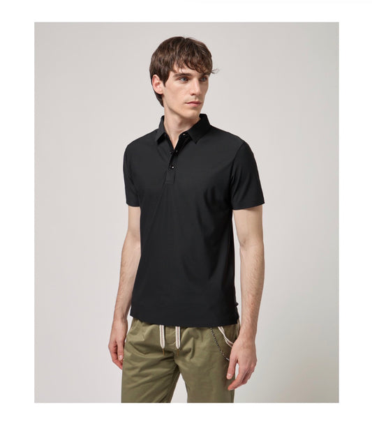 POLO SÚPER ELÁSTICO NEGRO GIANNI LUPO