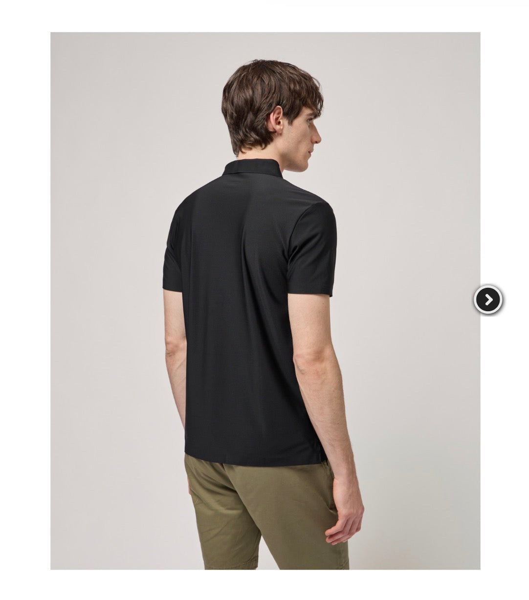 POLO SÚPER ELÁSTICO NEGRO GIANNI LUPO
