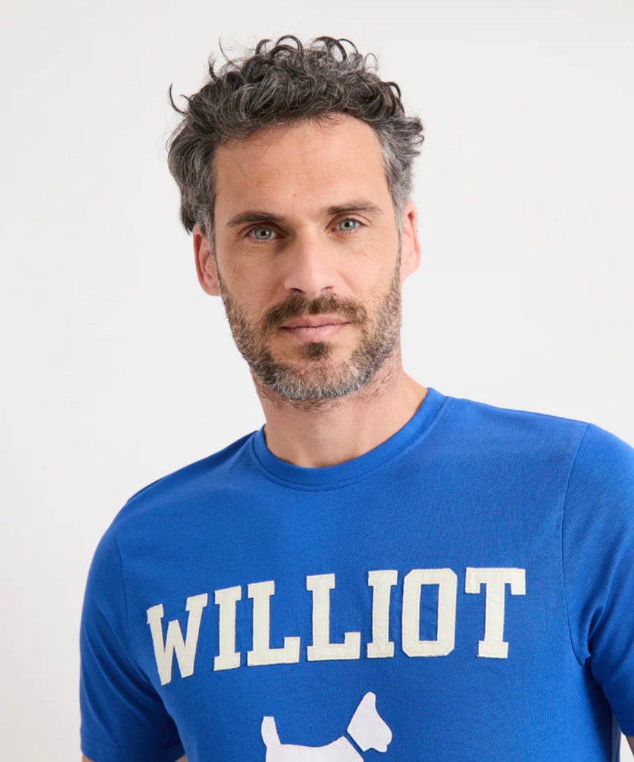 CAMISETA LOGO TIPO PARCHE AZUL TINTA WILLIOT