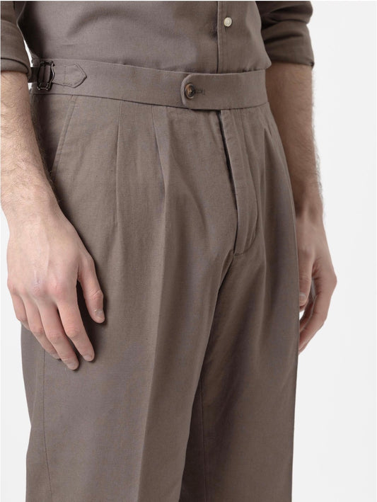 PANTALÓN SET LINO MARRÓN CHOCOLATE PUROEGO