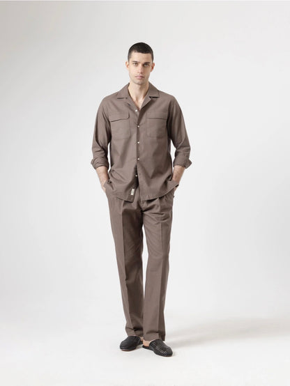 PANTALÓN SET LINO MARRÓN CHOCOLATE PUROEGO