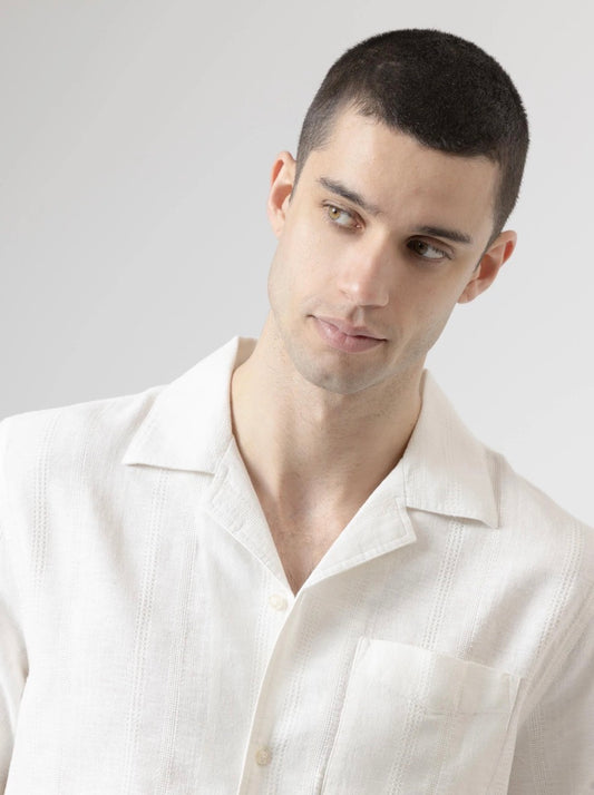 CAMISA BORDADOS LINO BLANCA PUROEGO