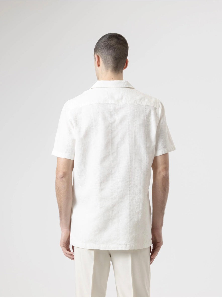 CAMISA BORDADOS LINO BLANCA PUROEGO
