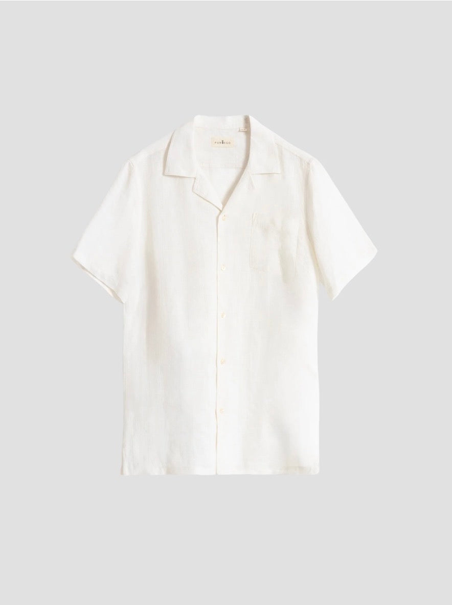 CAMISA BORDADOS LINO BLANCA PUROEGO