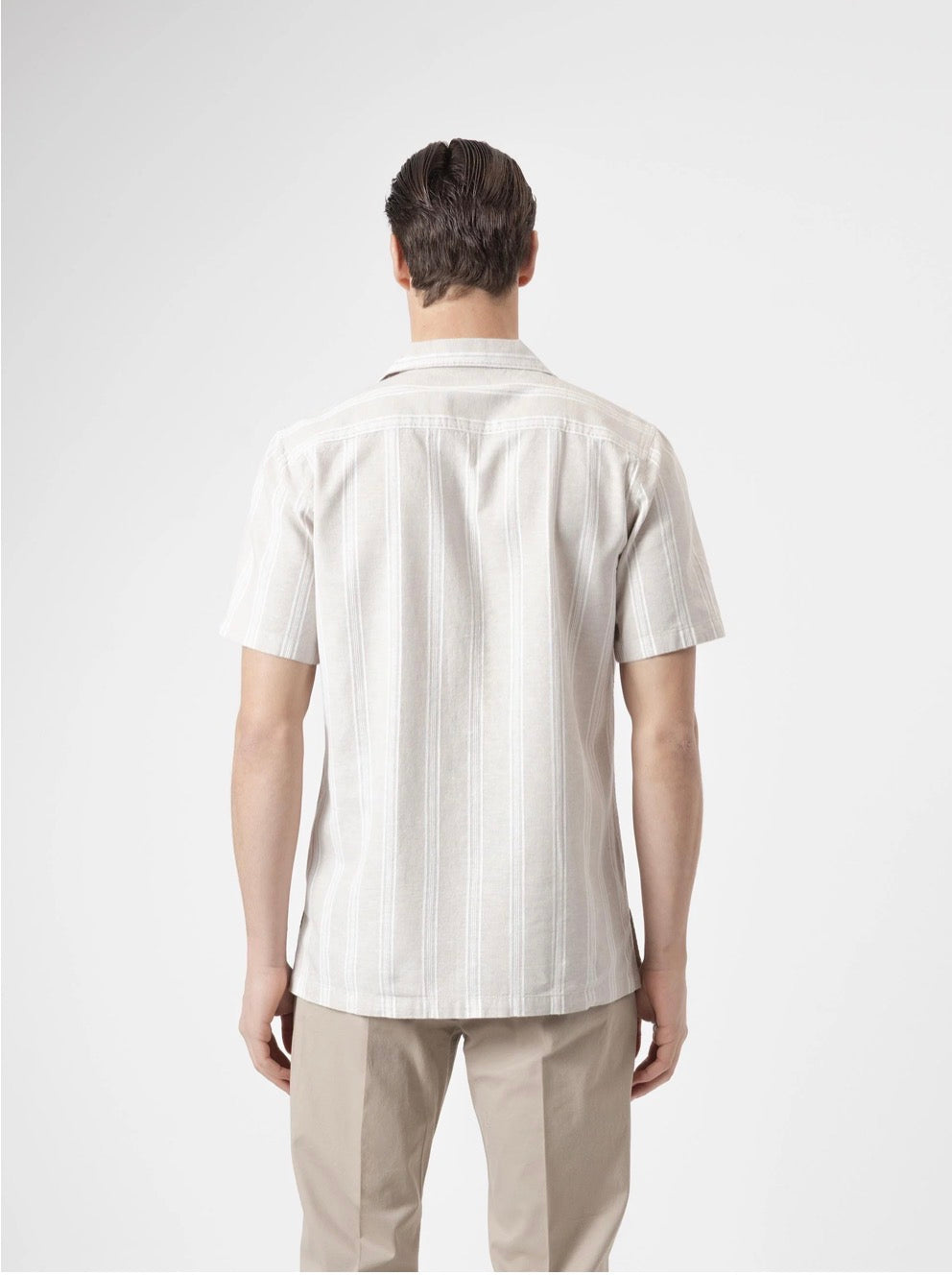 CAMISA RAYAS LINO PIEDRA PUROEGO