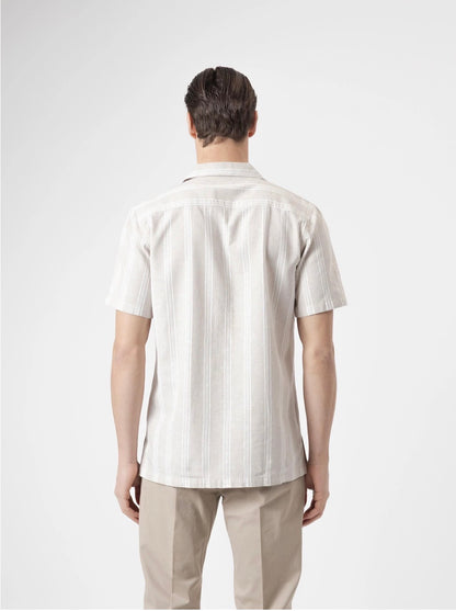 CAMISA RAYAS LINO PIEDRA PUROEGO