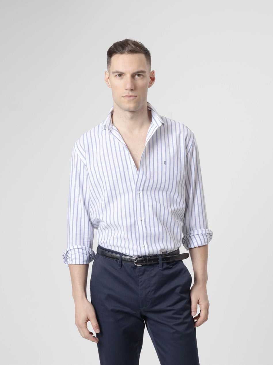 CAMISA RAYAS LINO AZUL PUROEGO