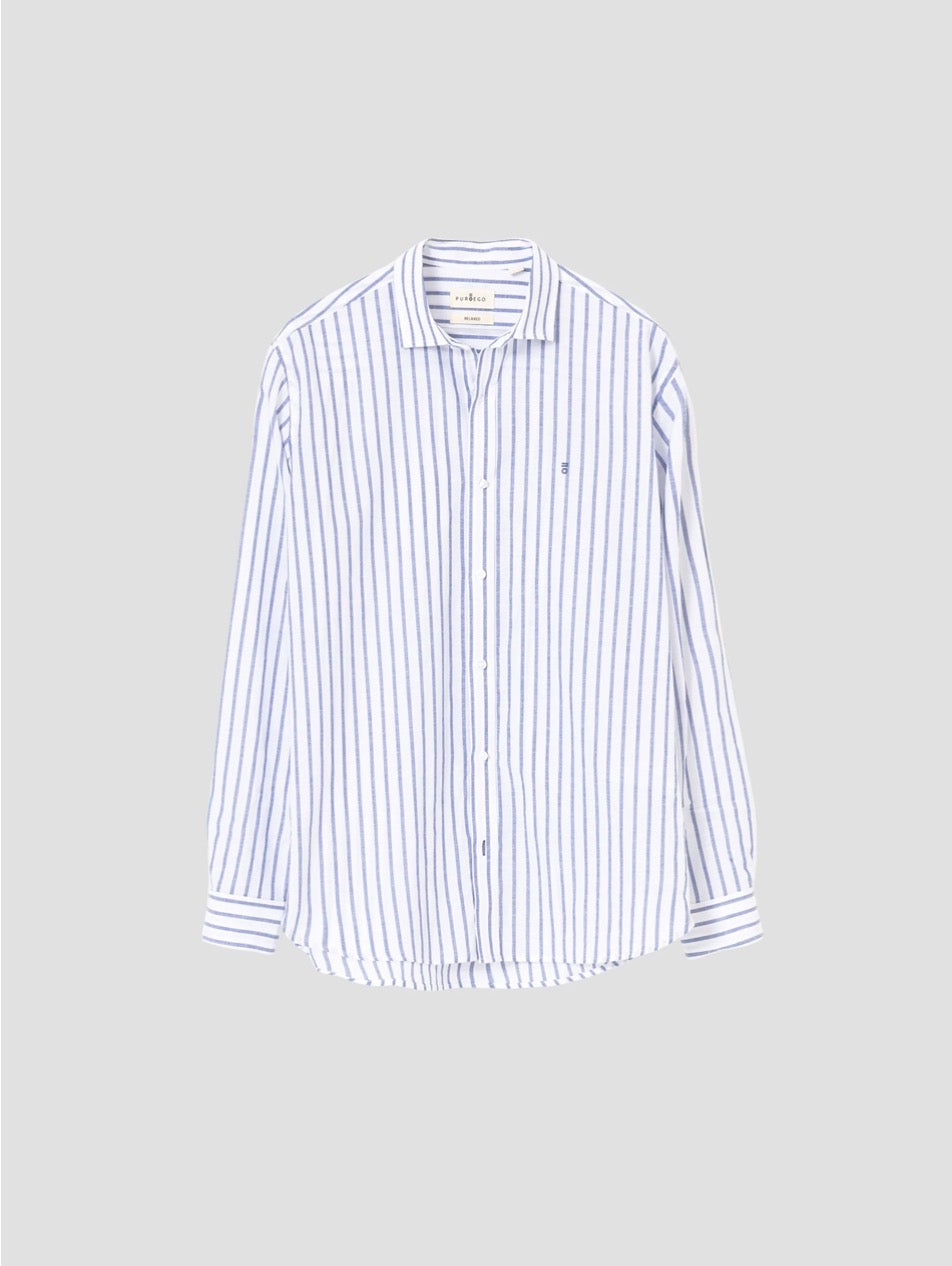 CAMISA RAYAS LINO AZUL PUROEGO