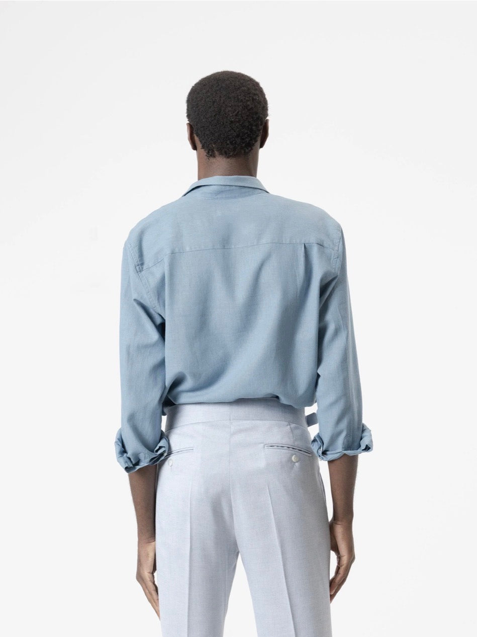 CAMISA LINO AZUL PORCELANA PUROEGO