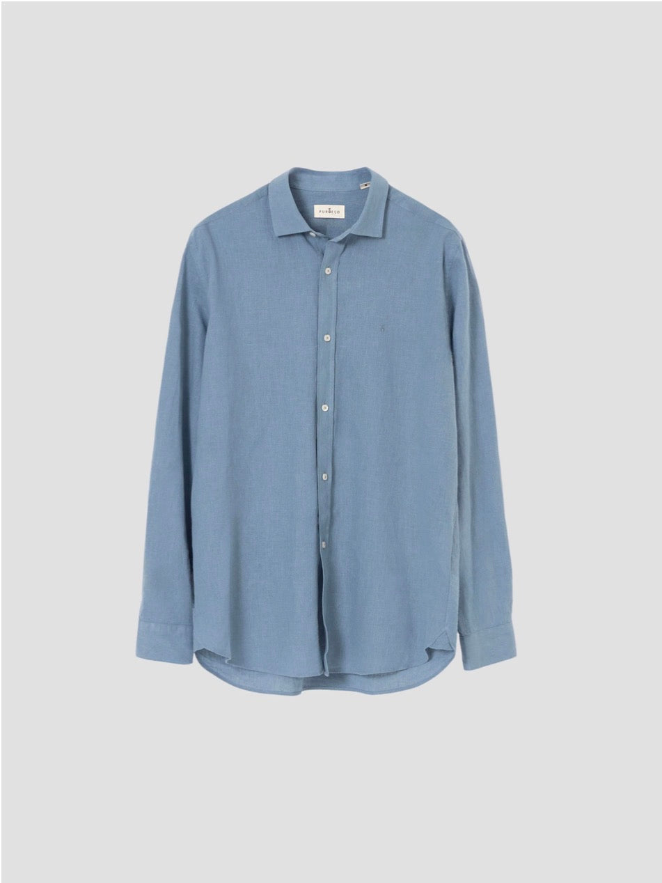 CAMISA LINO AZUL PORCELANA PUROEGO
