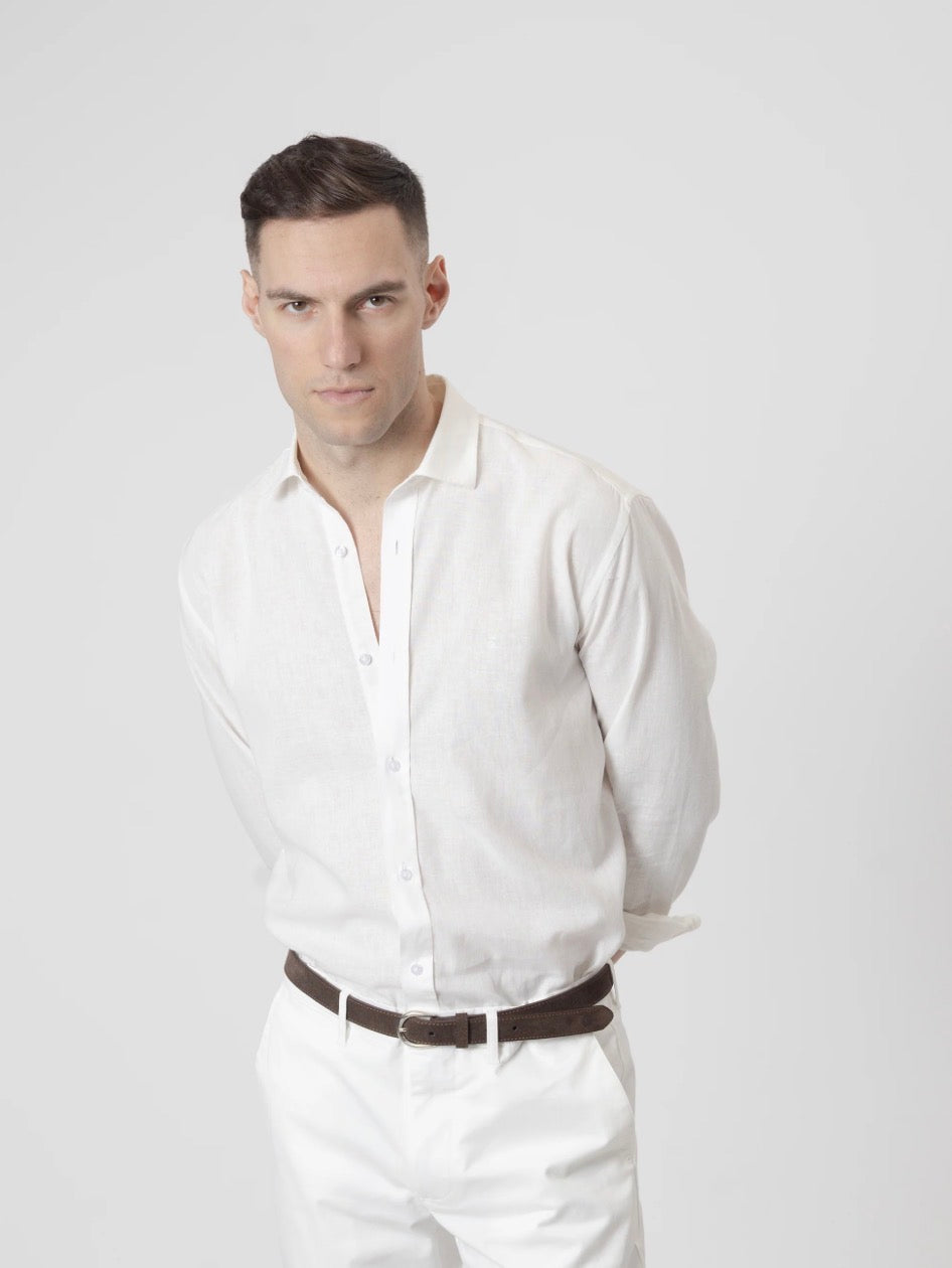 CAMISA LINO BLANCO PUROEGO