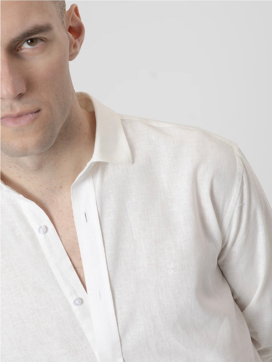 CAMISA LINO BLANCO PUROEGO